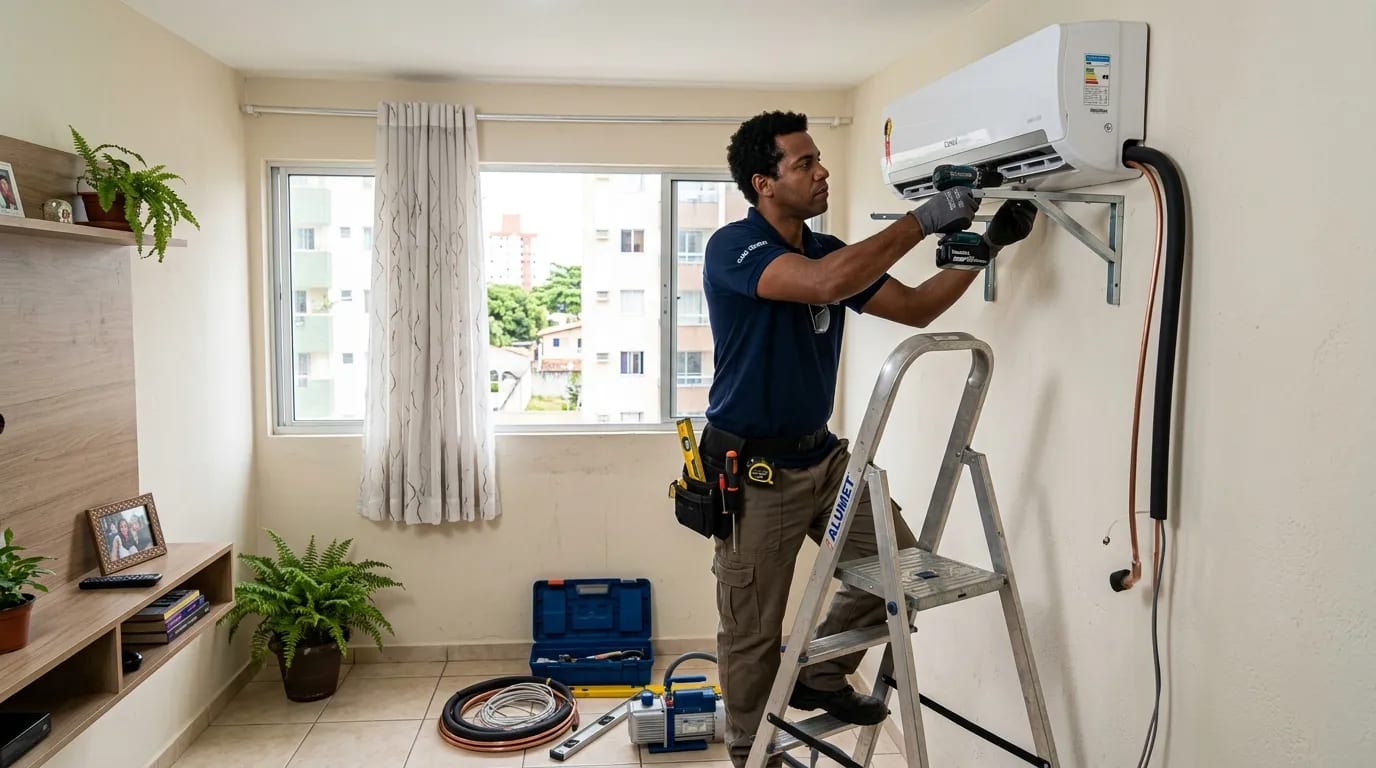 Instalação de ar-condicionado split em Bauru‑SP